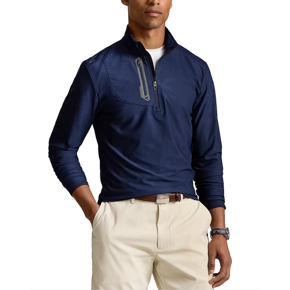 Polo Ralph Lauren Men Stretch Camo Quarter Zip Pullover Navy Size XXL - Picture 3 of 7